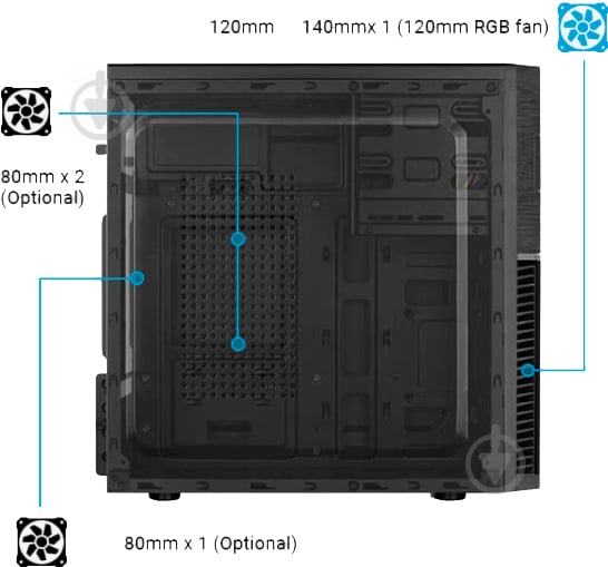 Корпус AeroCool PGS CS-105 Black - фото 12