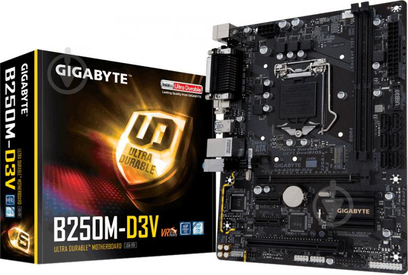 Материнская плата Gigabyte GA-B250M-D3V (Socket 1151, Intel B250, mirco ATX) - фото 4