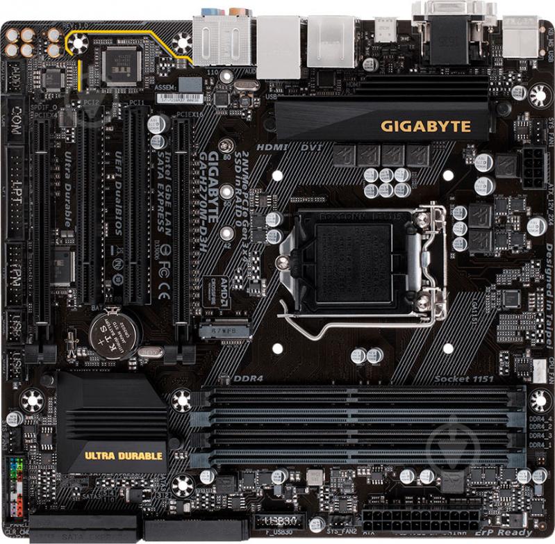 Материнська плата Gigabyte GA-H270M-D3H (Socket 1151, Intel H270, mirco ATX) - фото 1