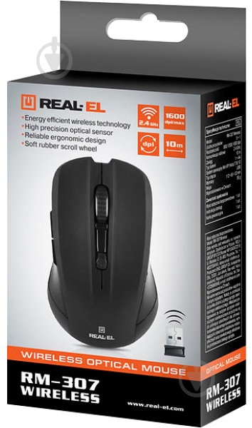Миша Real-el REAL-EL RM-307 Black (EL123200034) - фото 9