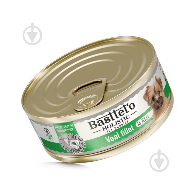 Корм влажный Basttet`o для собак Holistic кусочки филе телятины, в желе 85 г - фото 1 Корм влажный Basttet`o для собак Holistic кусочки филе телятины, в желе 85 г - фото 1