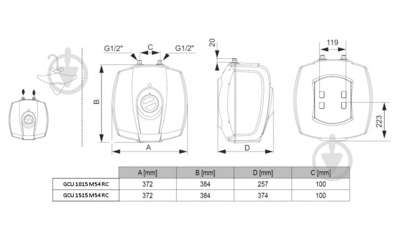Бойлер Tesy GCU 1515 M54 RC - фото 2