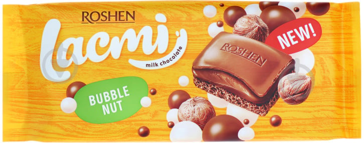 Молочний шоколад Roshen пористий Buble Nut Lacmi м/у 85г - фото 1