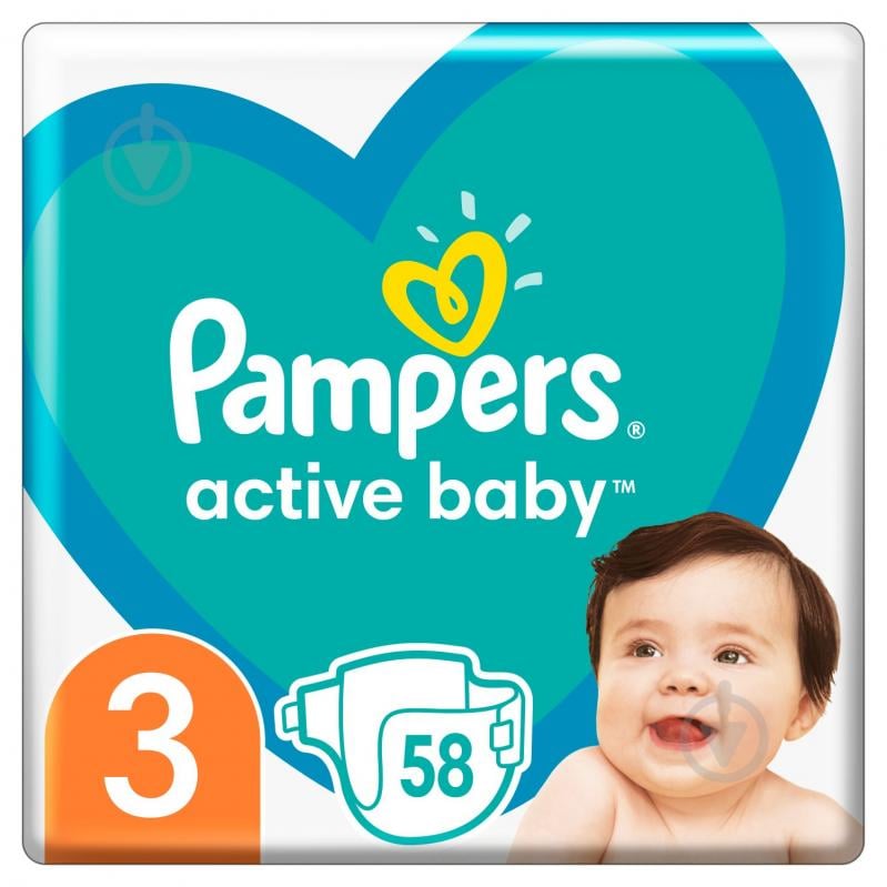 Підгузки Pampers Active Baby 3 6-10 кг 58 шт. - фото 1