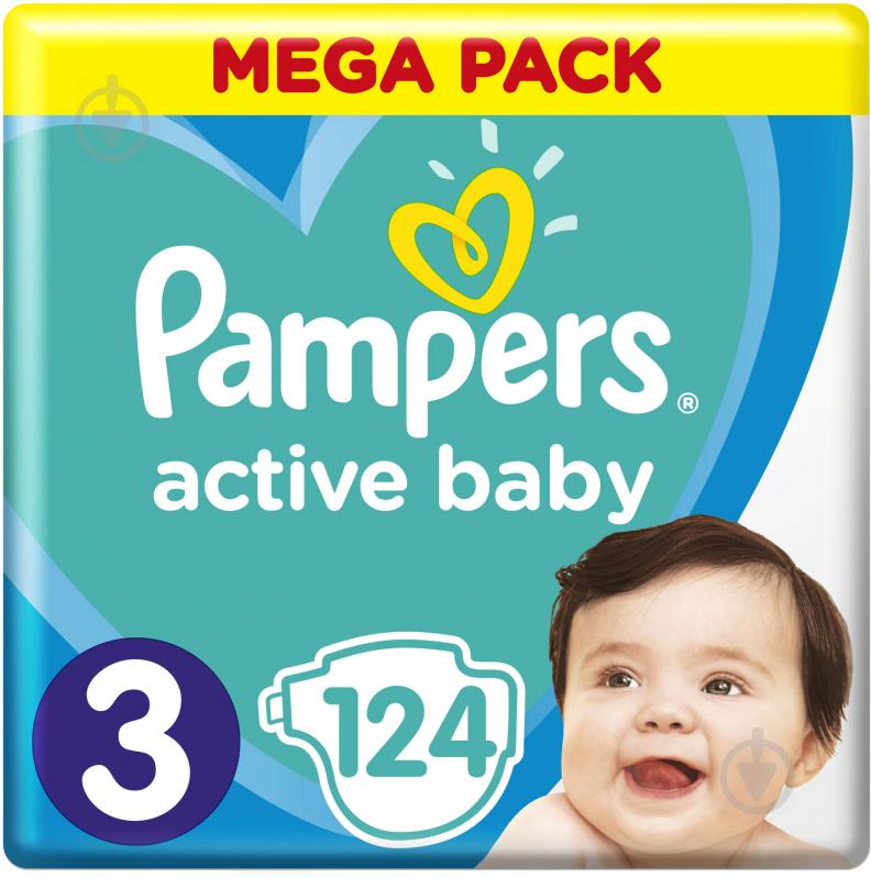 Подгузники Pampers Active Baby 3 6-10 кг 124 шт. - фото 1