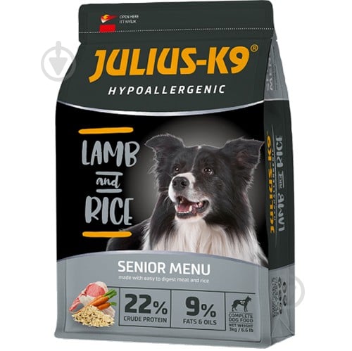 Корм сухий для усіх порід JULIUSК-9 SENIOR/LIGHT з ягням 12 кг - фото 1