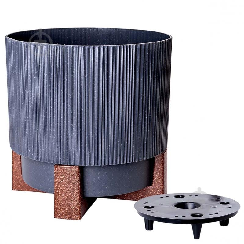 Вазон пластик Осло зі вставкою та декор. підставкою d12 см круглий граніт 0,7 л Алеана - фото 1 Вазон пластик Осло зі вставкою та декор. підставкою d12 см круглий граніт 0,7 л Алеана - фото 1