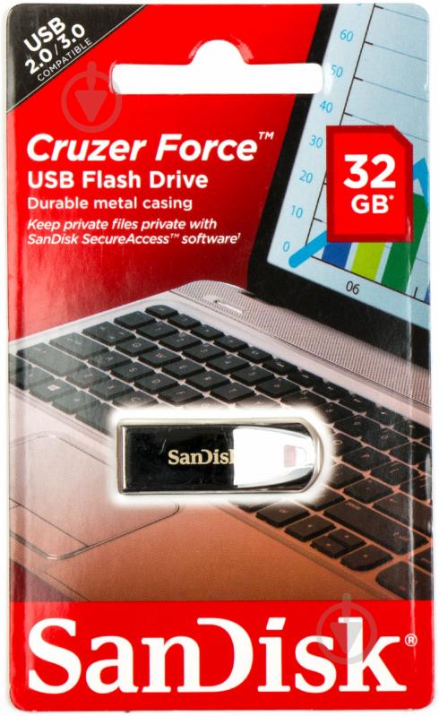 Флеш-пам'ять USB SanDisk Cruzer Force 32 ГБ USB 2.0 black (SDCZ71-032G-B35) - фото 2