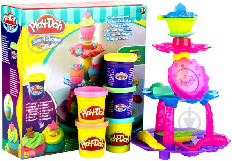 Набір для ліплення Play-Doh Вежа з кексів A5144 - фото 1 Набір для ліплення Play-Doh Вежа з кексів A5144 - фото 1