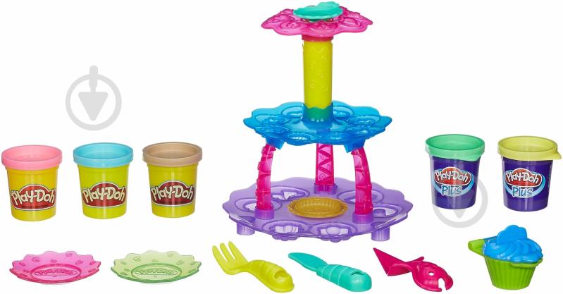 Набір для ліплення Play-Doh Вежа з кексів A5144 - фото 2 Набір для ліплення Play-Doh Вежа з кексів A5144 - фото 2