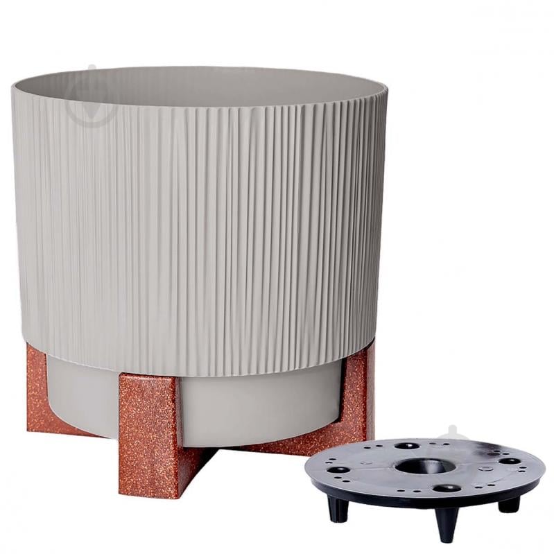 Вазон пластик Осло зі вставкою та декор. підставкою d12 см круглий какао 0,7 л Алеана - фото 1 Вазон пластик Осло зі вставкою та декор. підставкою d12 см круглий какао 0,7 л Алеана - фото 1