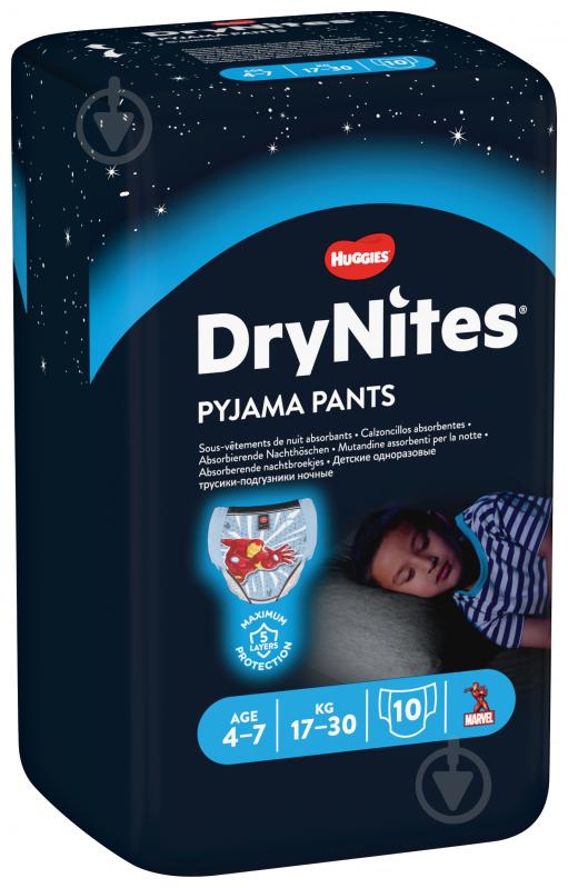 Подгузники-трусики Huggies DryNites Boy 4-7 лет 17-30 кг 10 шт. - фото 2