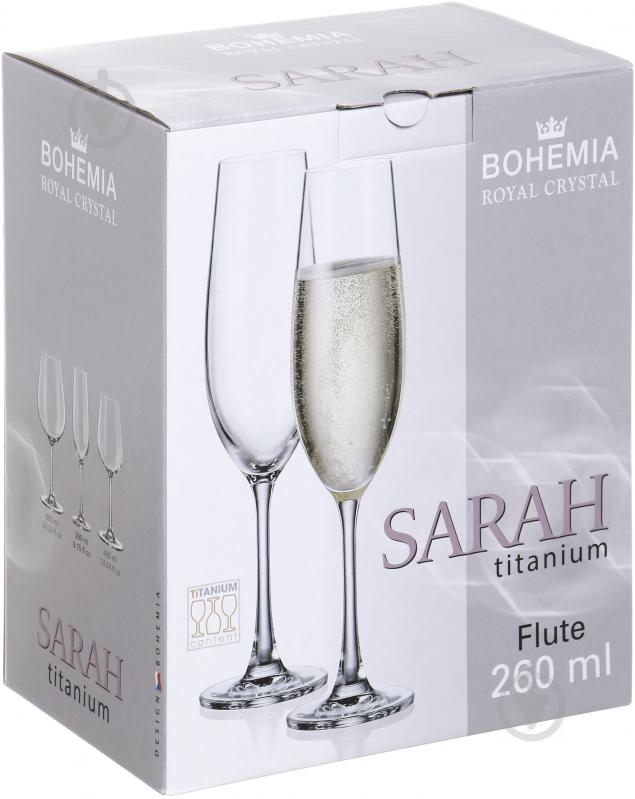 Набір бокалів для шампанського Sarah 260 мл 6 шт. Bohemia - фото 2