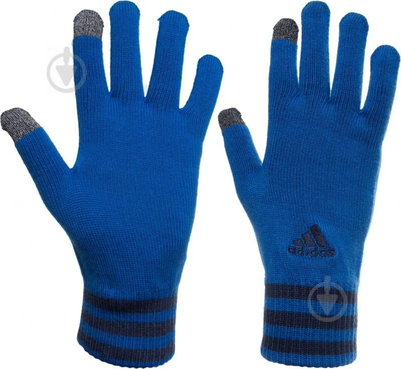 Варежки Adidas Essentials 3-Stripes Glove AY4888 р. L синий - фото 1