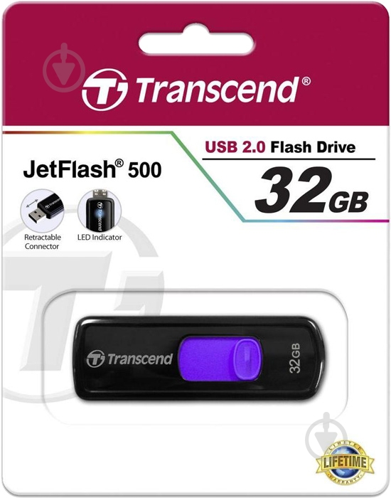 Флеш-память USB Transcend JetFlash 500 32 ГБ USB 2.0 (TS32GJF500) - фото 2