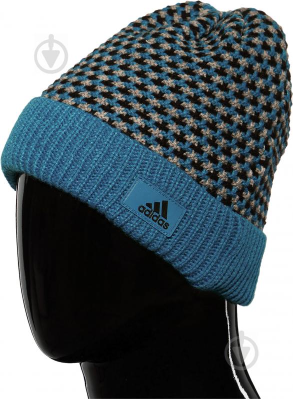 Шапка Adidas Climaheat Striped Knit Beanie AY4914 р.XL синій - фото 2