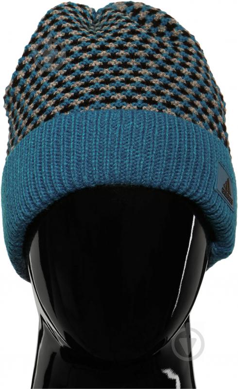 Шапка Adidas Climaheat Striped Knit Beanie AY4914 р.XL синій - фото 1