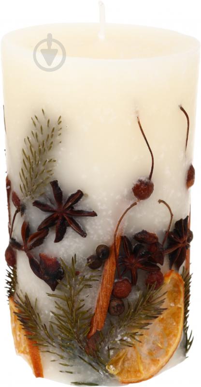 Свеча ароматическая Candy Light FLORA 9х15 см яблоко-корица - фото 1