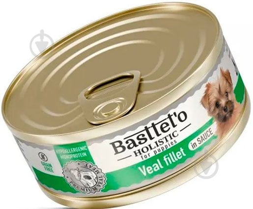 Корм влажный Basttet`o для собак Holistic кусочки филе телятины в соусе 130 г - фото 1