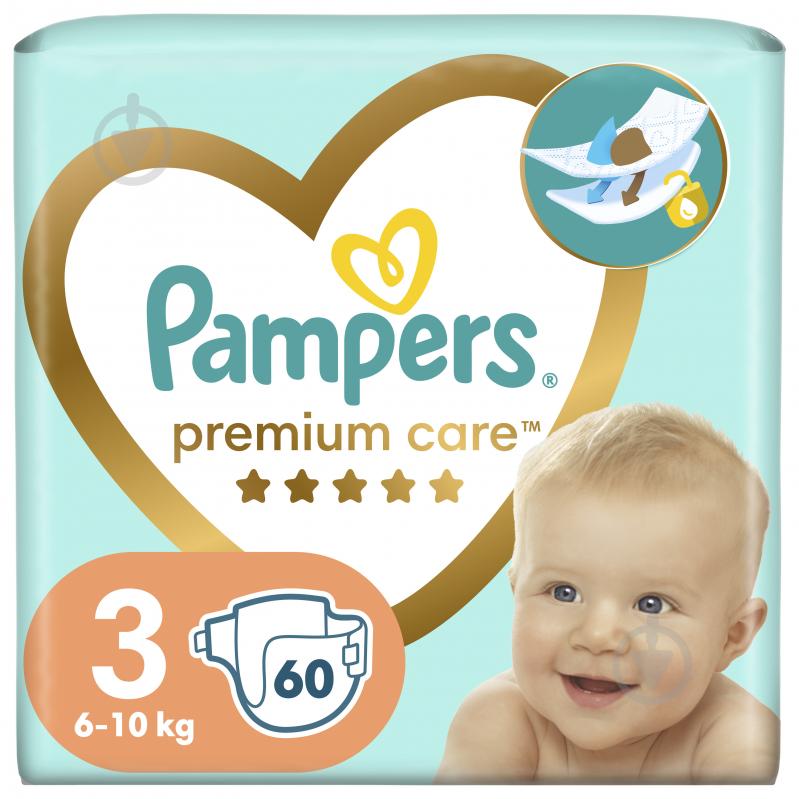 Підгузки Pampers Premium Care 3 6-10 кг 60 шт. - фото 1