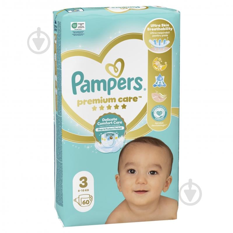 Підгузки Pampers Premium Care 3 6-10 кг 60 шт. - фото 2