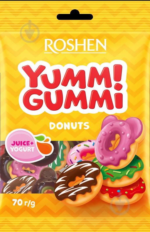 Цукерки желейні Roshen Yummi Gummi Donuts 70 г - фото 1