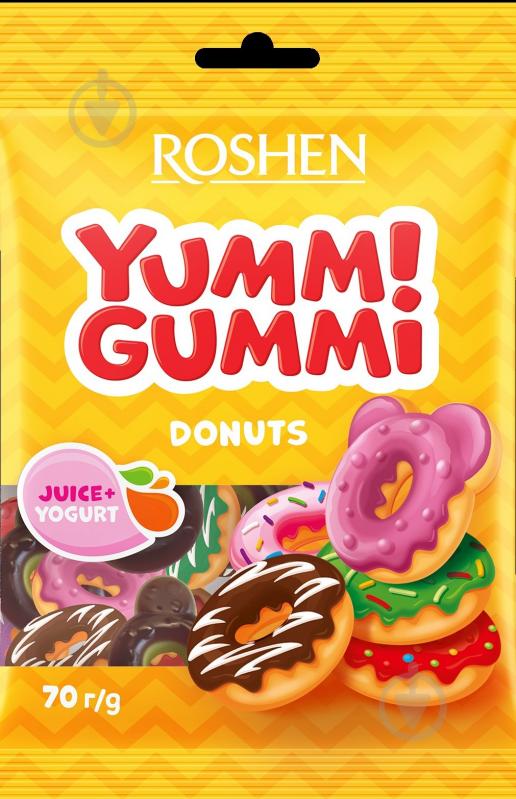 Конфеты желейные Roshen Yummi Gummi Donuts 70 г - фото 1