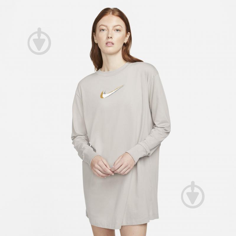 Сукня Nike W NSW LS DRESS PRNT DO2580-033 р.M бежевий - фото 1