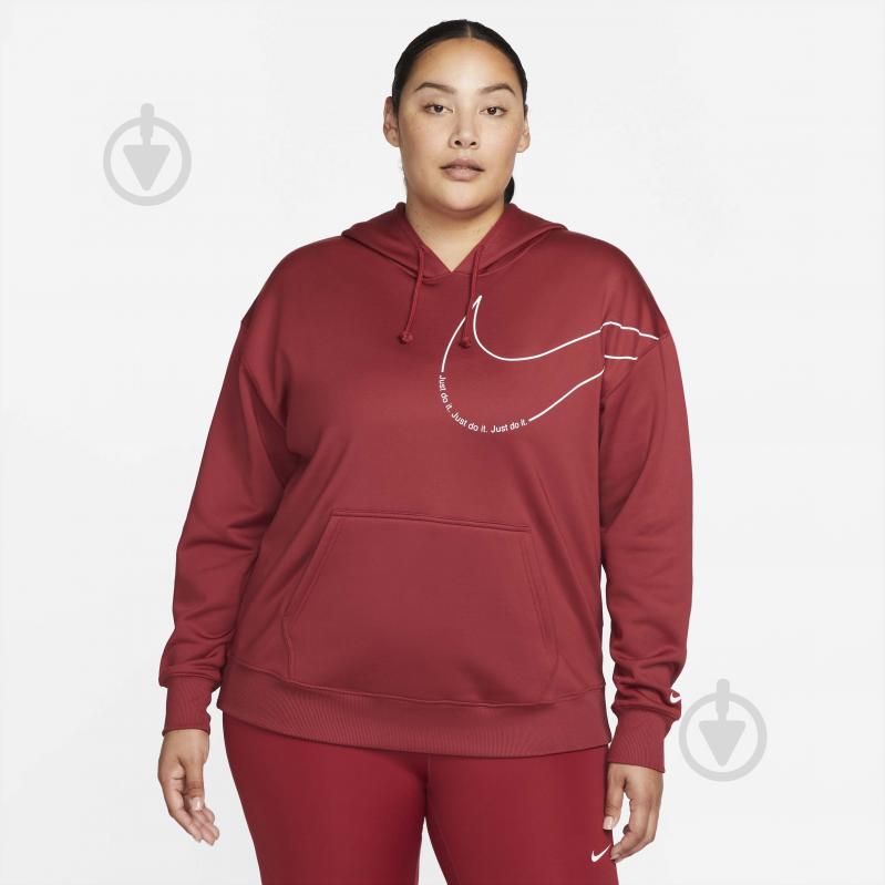 Джемпер Nike W NK TF HBR GRX AL TM FC PO HD DD6464-690 р. 2XL малиновий - фото 1