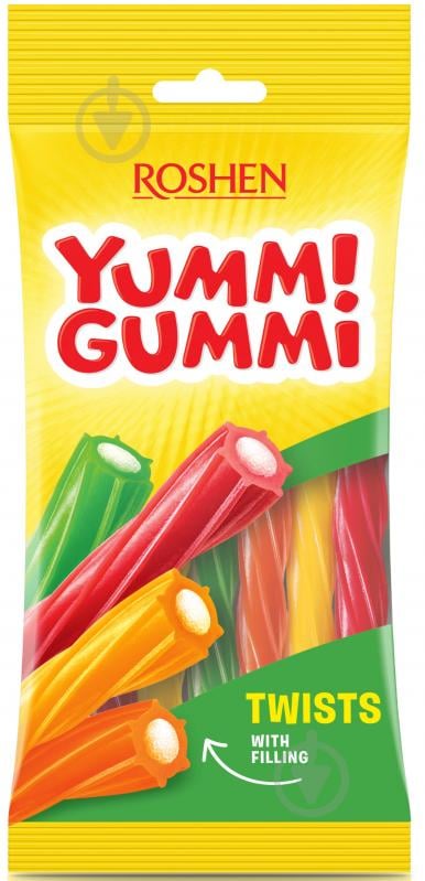 Конфеты жевательные Roshen Yummi Gummi Twists 70 г - фото 1