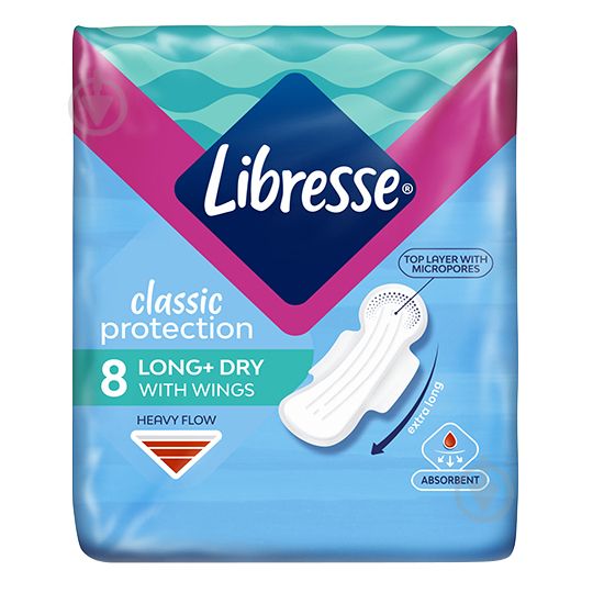 Прокладки гігієнічні Libresse Classic Protection Long Dry 8 шт. - фото 1
