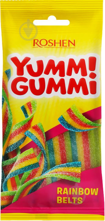 Цукерки Roshen желейні Yummi Gummi Sour Belts ВКФ 70 г (4823077636264) - фото 1