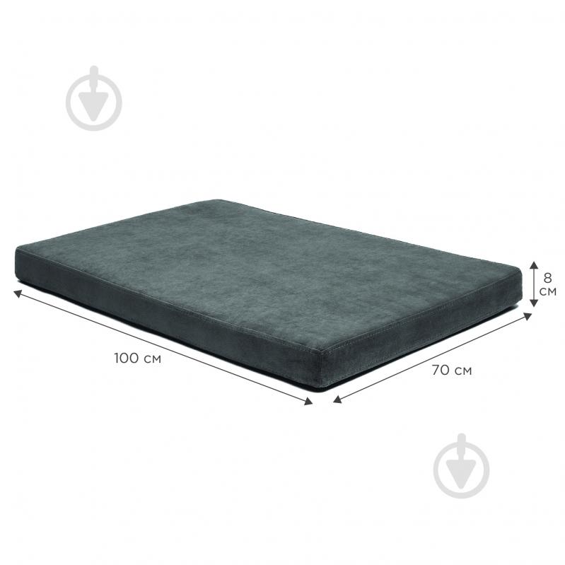 Матрас PETBED Сэндвич L 100х70 см h-8 см велюр темно-серый - фото 2