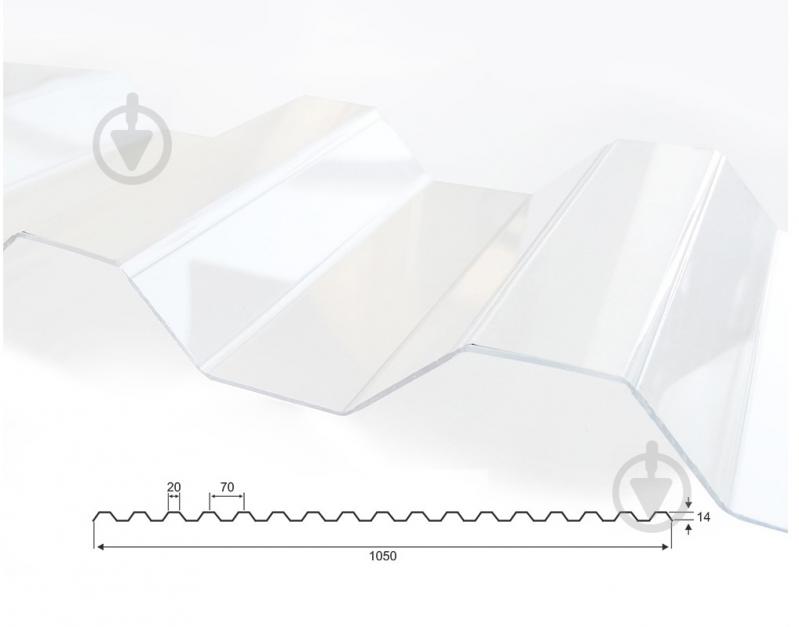 Гофрированный монолитный поликарбонат Borrex 0,8x1050х2000 мм прозрачный - фото 2