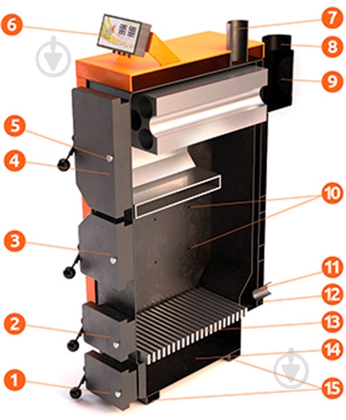 Котел твердотопливный DTM КОТ-13 Тurbo - фото 2