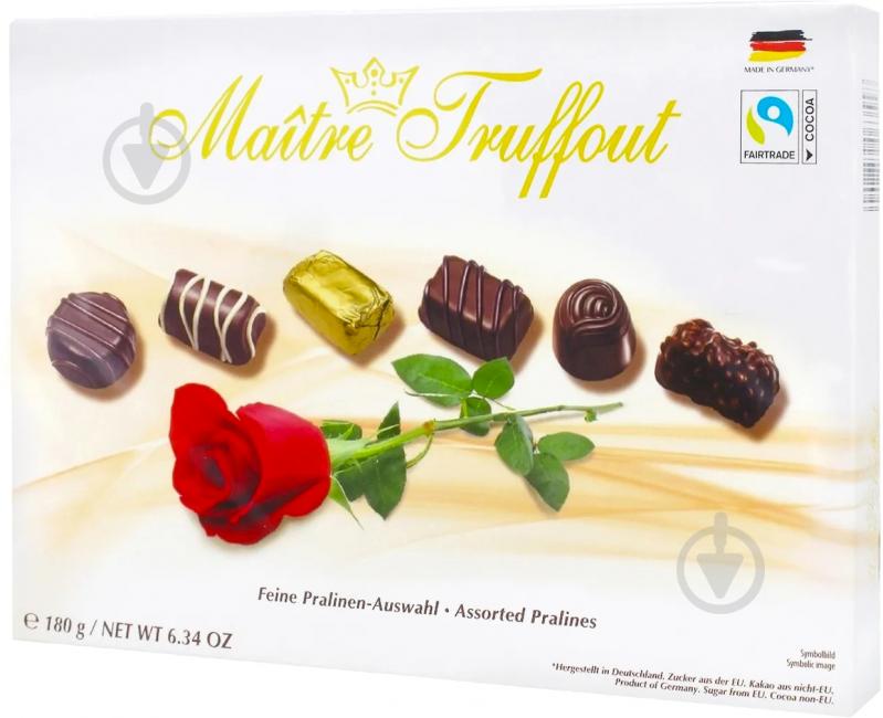 Цукерки Gullon Maitre Truffout Assorted pralines Rose 180 г (9002859063558) - фото 1