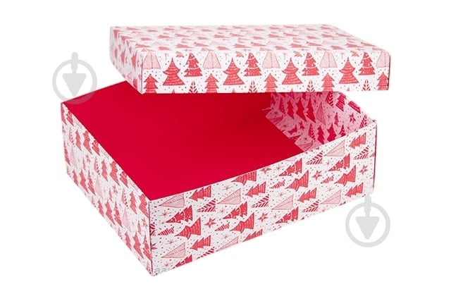 Коробка Red Christmas trees 26x20x9 см - фото 1