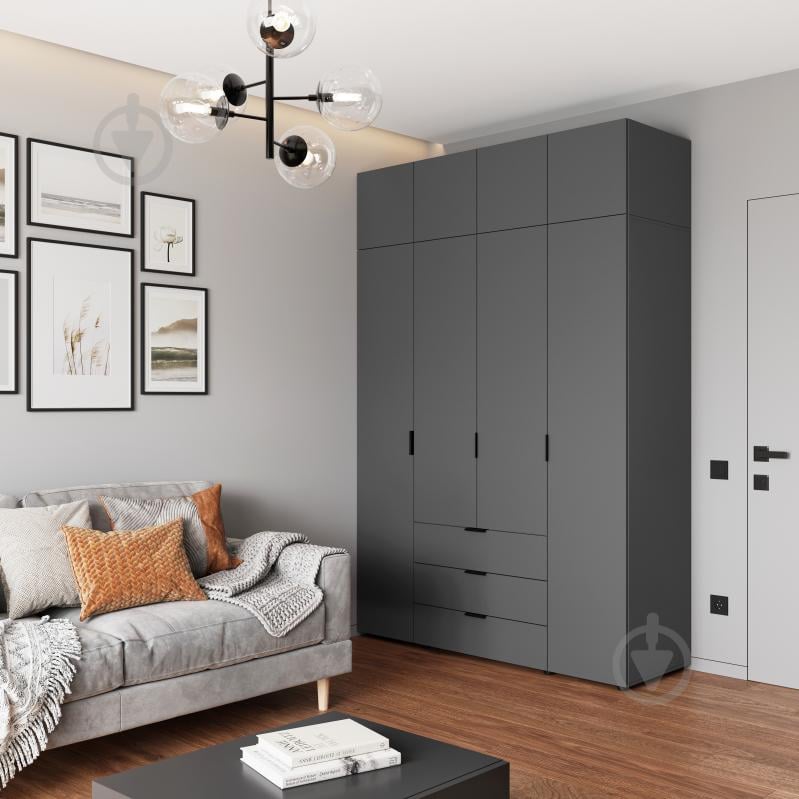 Дополнительный сегмент Берегиня Антресоль к шкафу Choice 4д3я 400х1600х550 мм антрацит / антрацит - фото 2