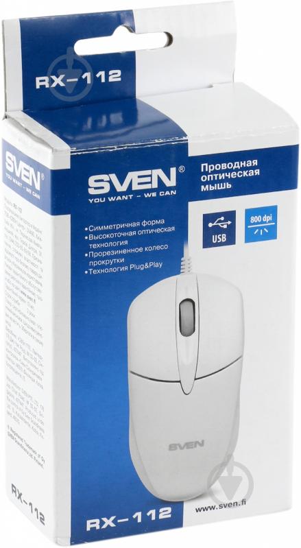 Миша Sven RX-112 USB white - фото 3 Миша Sven RX-112 USB white - фото 3