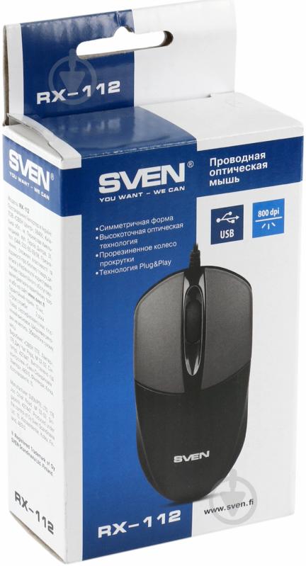 Миша Sven RX-112 USB grey - фото 3 Миша Sven RX-112 USB grey - фото 3