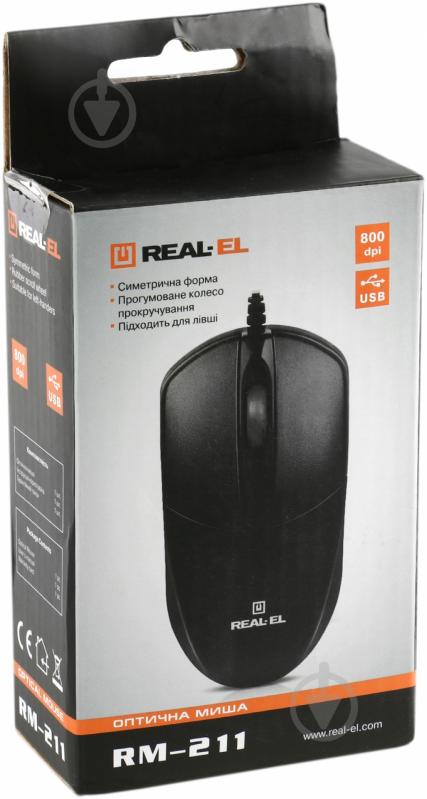 Мышь REAL-EL RM-211 USB black - фото 3