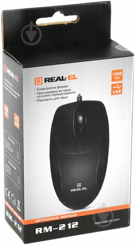 Мышь REAL-EL RM-212 USB black - фото 3