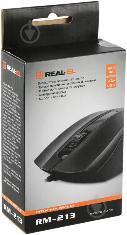 Мышь REAL-EL RM-213 USB black - фото 3