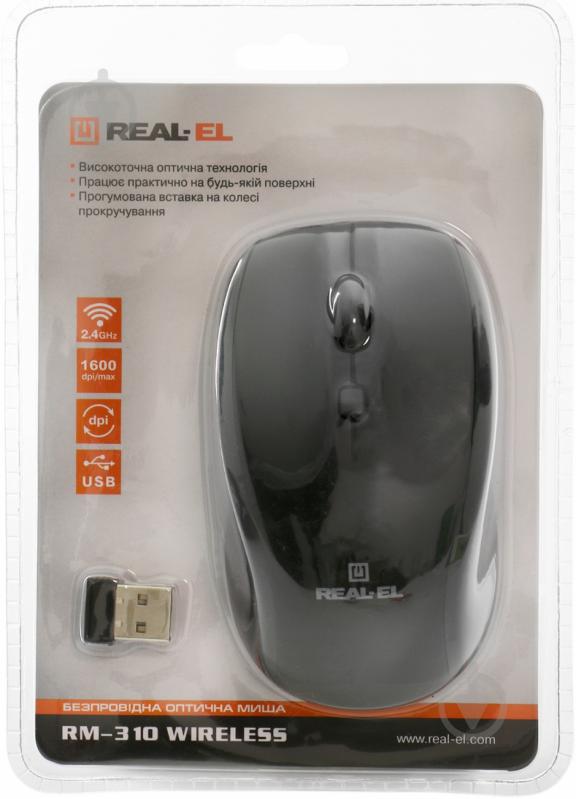 Мышь REAL-EL RM-310 Wireless black - фото 3