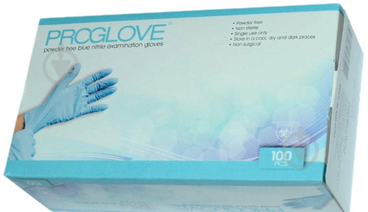 Рукавички медичні Proglove одноразові текстуровані неопудр. сині р.10 (XL) 100 шт./уп. - фото 1