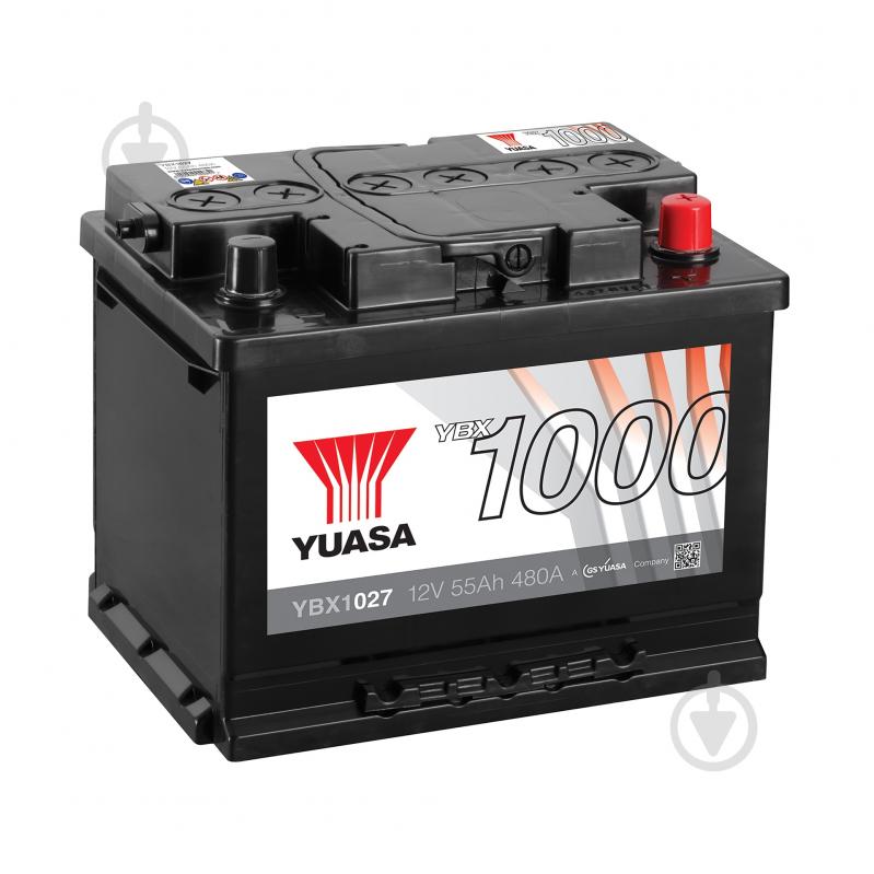 Акумулятор автомобільний Yuasa Battery 55Ah 480A 12V YBX1027 «+» праворуч (YBX1027) - фото 1