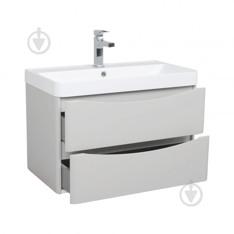 Тумба подвесная Aqua Rodos VISTA (PVC-KASHEMIR) с умывальником Deep 75 см - фото 2