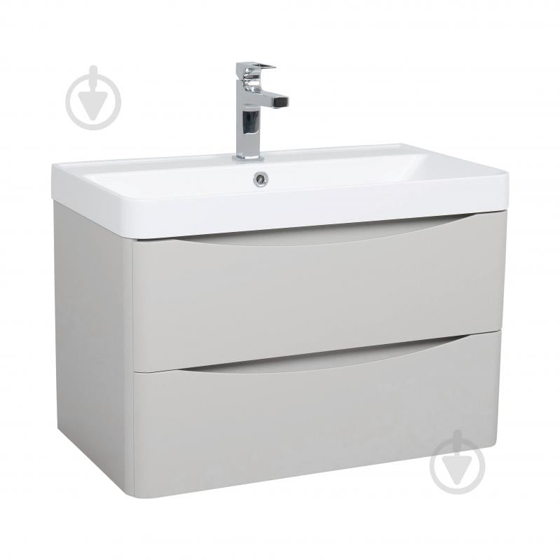 Тумба подвесная Aqua Rodos VISTA (PVC-KASHEMIR) с умывальником Deep 75 см - фото 1