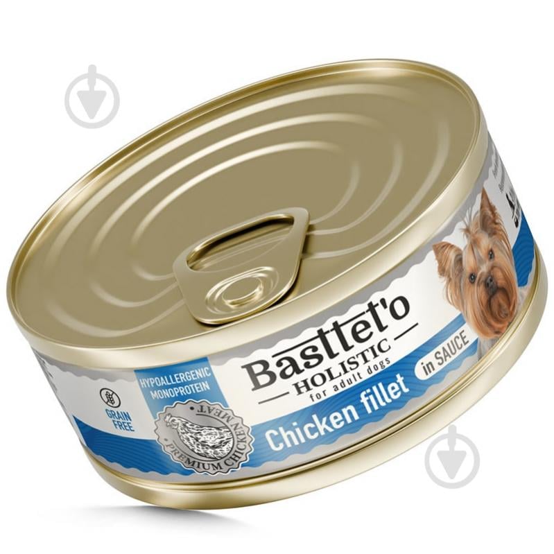 Консерва Basttet`o Holistic кусочки куриного филе в соусе 85 г - фото 1 Консерва Basttet`o Holistic кусочки куриного филе в соусе 85 г - фото 1