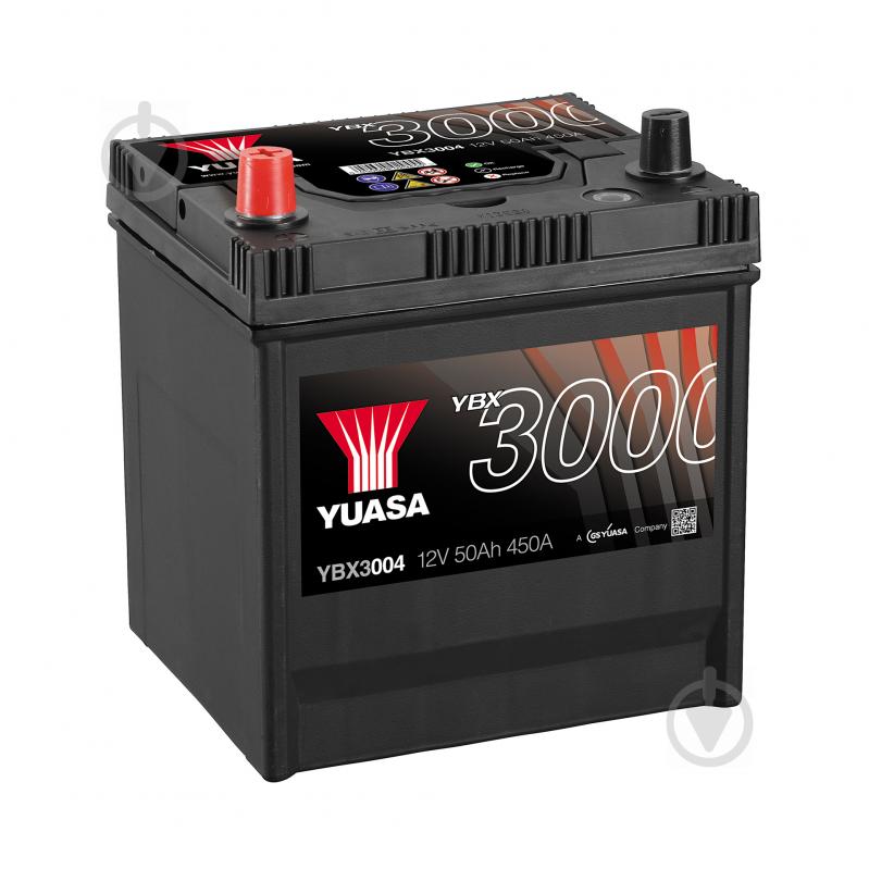 Аккумулятор автомобильный Yuasa SMF Battery 50Ah 400A 12V YBX3004 «+» слева (YBX3004) - фото 1